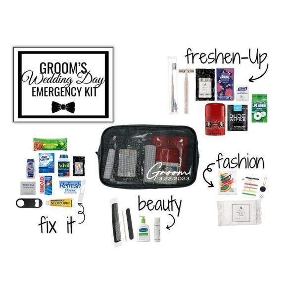 Personalized Groom Emergency Kit, Wedding Day Emergency Kit, Groomsman Gift, Gro - Picture 1 of 6